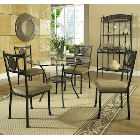 5-Piece Casual Round Dining Table & Side Chair Set